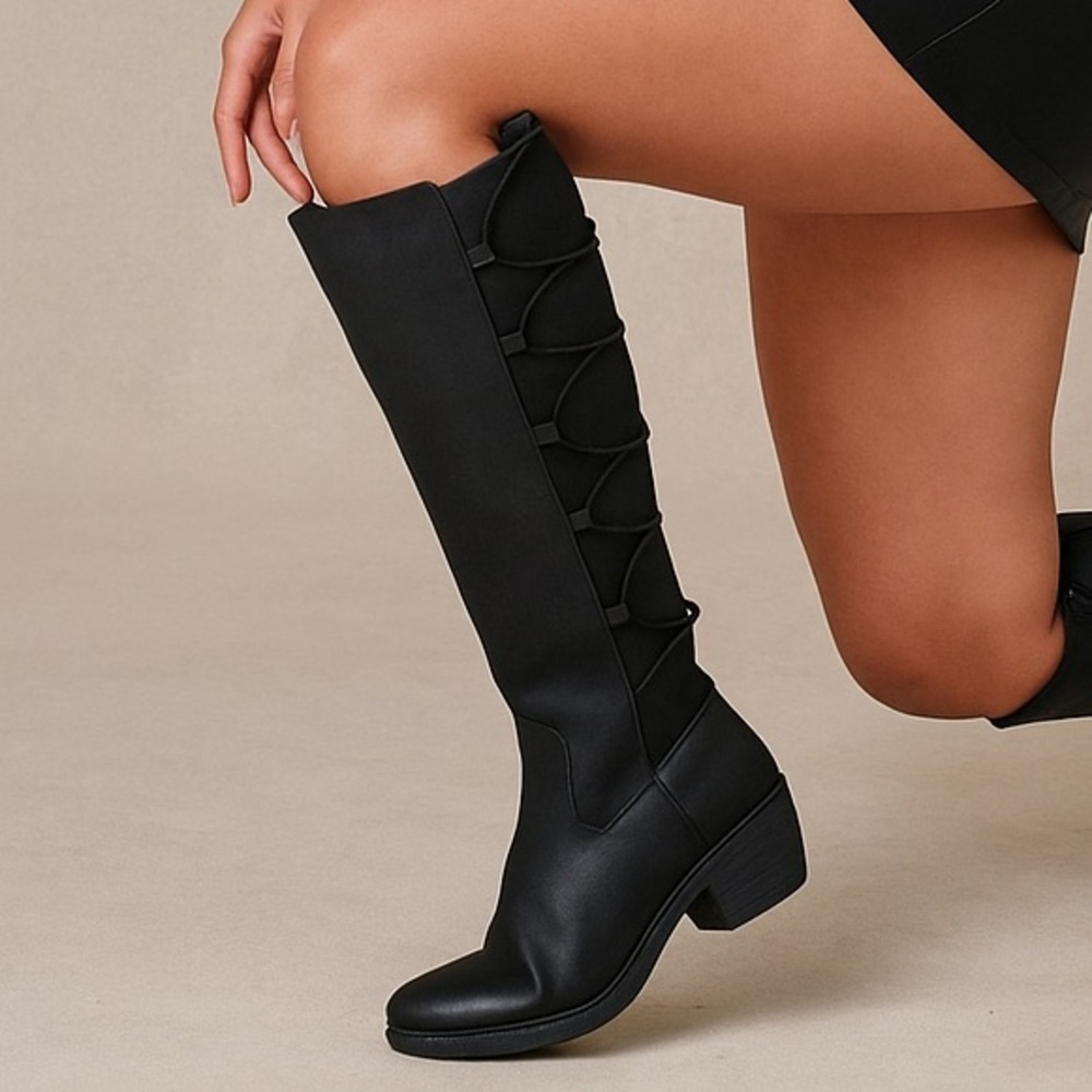 Patrizia by Spring Step Black Fleece Lined Knee High Muggia Boots